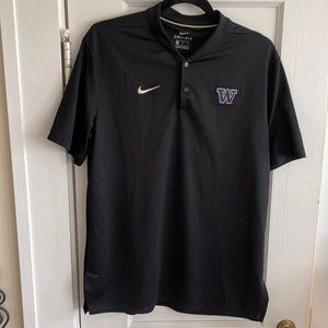 Black Nike University of Washington UW Polo